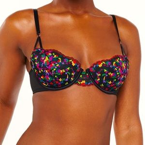 SAVAGE FENTY Floral Padded Lace Balconette Bra 36C